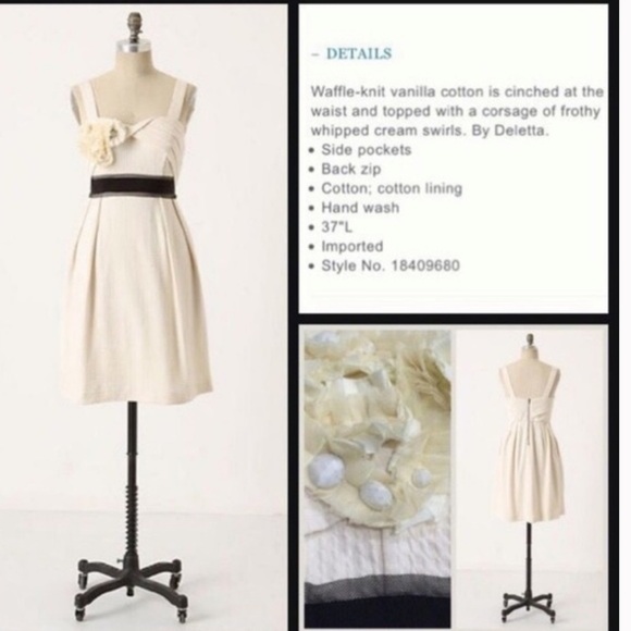 ANTHROPOLOGIE Deletta Cream Breakfasting Dress - Picture 2 of 8